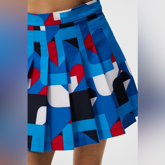 J. Lindeberg ADINA PRINT SKIRT BRILLIANT BLUE BIG BRIDGE - Picture 3 of 9